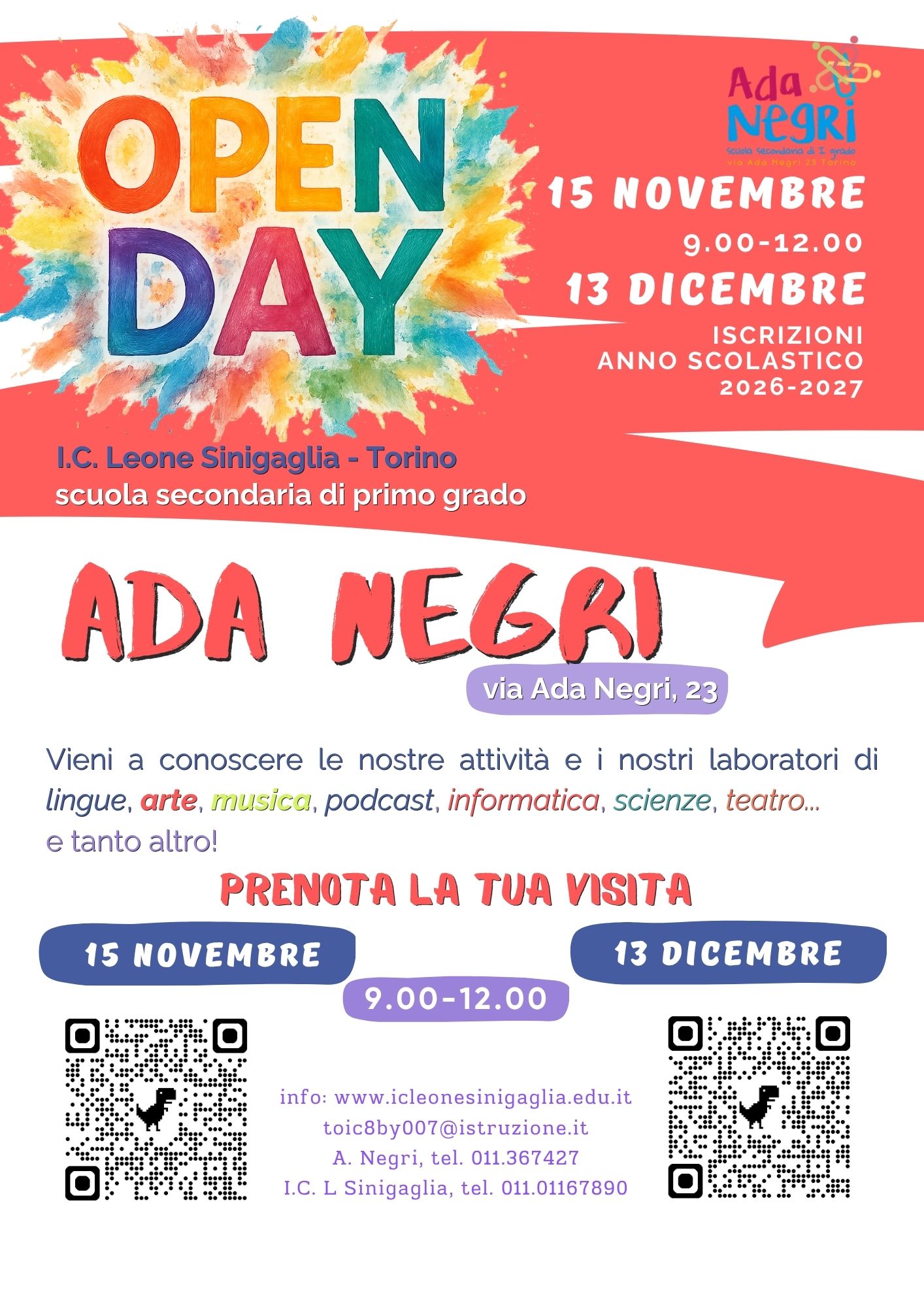 locandina open day Negri